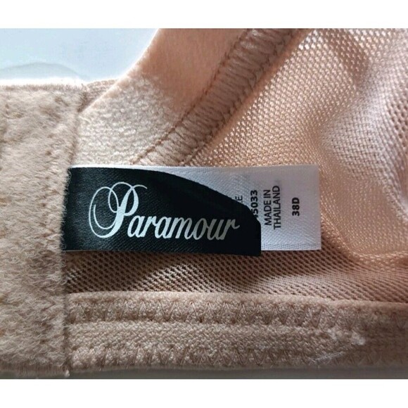 Paramour Bra Size 38D Beige Marvelous Seamless Side Smoother Mesh Underwire - Picture 3 of 6
